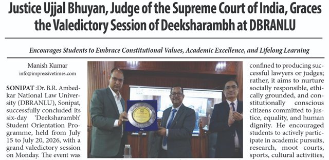 The Impressive Times &mdash; Justice Ujjal Bhuyan graces the valedictory session of Deeksharambh