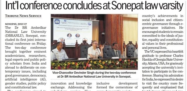 The Tribune &mdash; International conference concludes at Sonepat law varsity